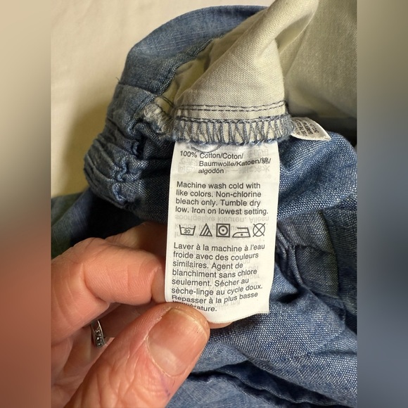 J CREW Chambray belted wide leg Capri pants size 6 - Picture 9 of 12